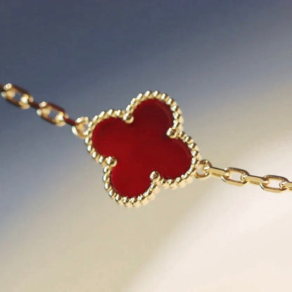 [Solara Jewelry]CLOVER 20 MOTIFS CARNELIAN NECKLACE