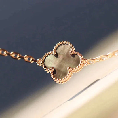 [Solara Jewelry]CLOVER 20 MOTIFS DARK MOP DIAMOND  NECKLACE