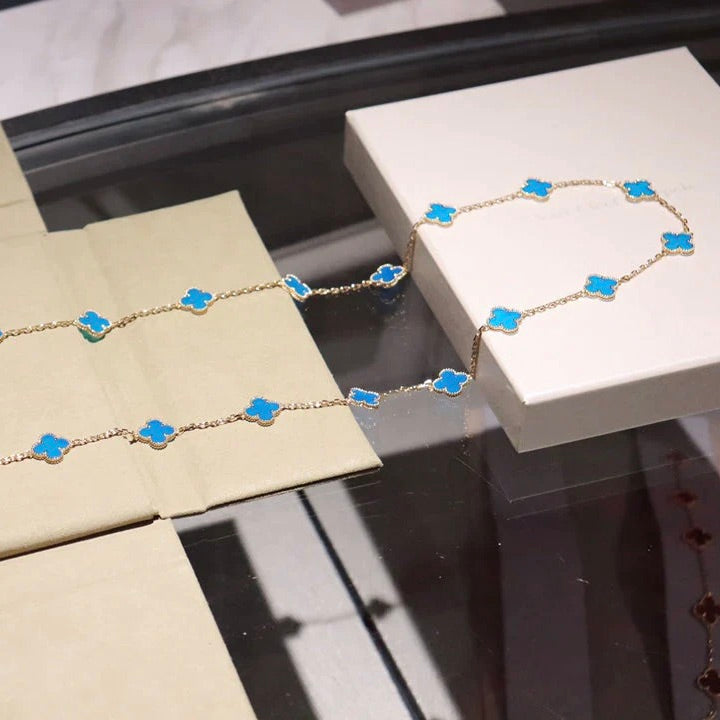 [Solara Jewelry]CLOVER 20 MOTIFS TURQUOISE GOLD