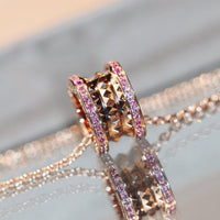 [Solara Jewelry]ZERO 1 ROCK PINK GOLD PINK DIAMOND NECKLACE