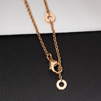 [Solara Jewelry]ZERO 1 WHITE CERAMIC PINK GOLD DIAMOND NECKLACE