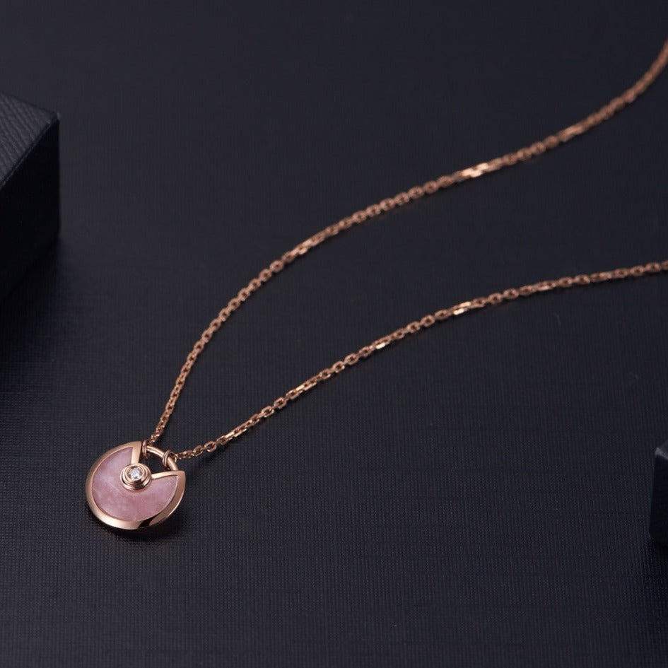 [Solara Jewelry]AMULETTE ROSE GOLD PINK MOP NECKLACE