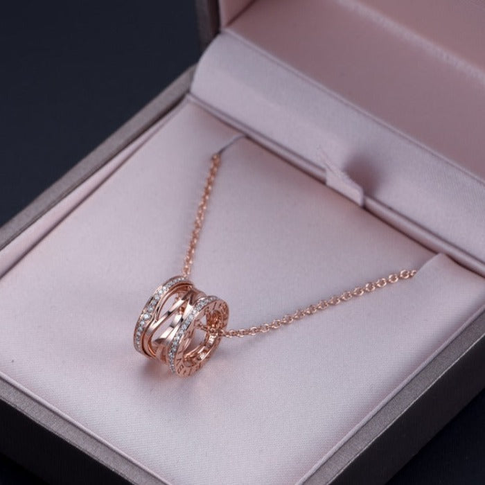 [Solara Jewelry]ZERO 1 PINK GOLD DIAMOND OPEN NECKLACE
