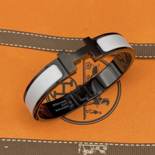 [Solara Jewelry]H BRACELET 12MM BLACK WHITE CERAMIC