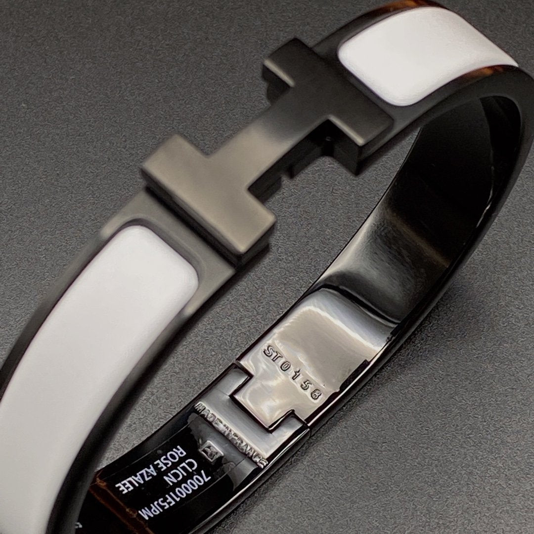 [Solara Jewelry]H BRACELET 12MM BLACK WHITE CERAMIC