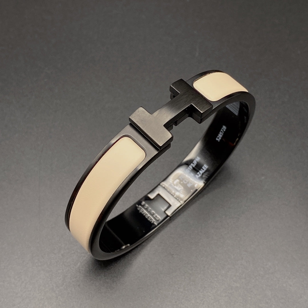 [Solara Jewelry]H BRACELET 12MM BLACK BEIGE CERAMIC