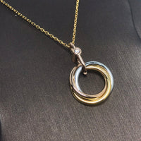 [Solara Jewelry]TRINITY SILVER GOLD PINK GOLD NECKLACE