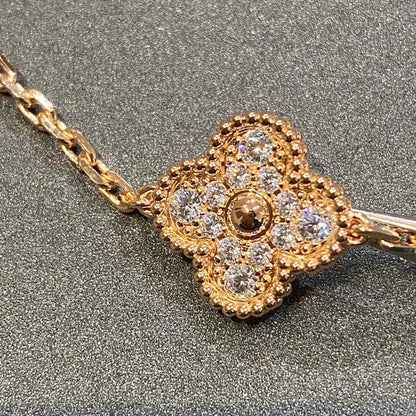 [Solara Jewelry]CLOVER 5 MOTIFS  FULL DIAMOND BRACELET