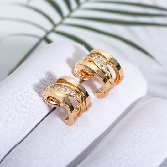 [Solara Jewelry]ZERO 1 PINK GOLD DIAMONDS EARRINGS