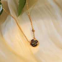[Solara Jewelry]SUN PEDANT PINK GOLD 1 DIAMOND NECKLACE