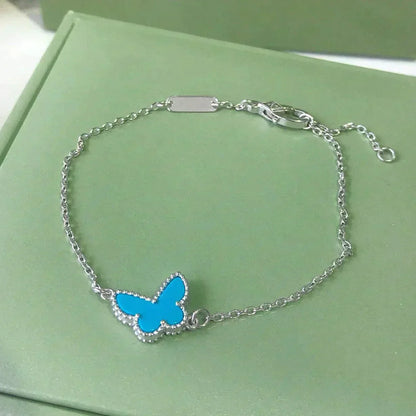 [Solara Jewelry]BUTTERFLY TURQUOISE BUTTERFLY BRACELET SILVER