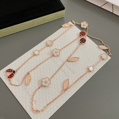 [Solara Jewelry]LUCKY SPRING 15 MOTIFS ROSE GOLD NECKLACE