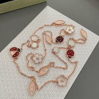 [Solara Jewelry]LUCKY SPRING 15 MOTIFS ROSE GOLD NECKLACE