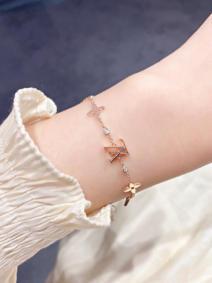 [Solara Jewelry]STAR AND SUN 7 MOTIFS GOLD BRACELET