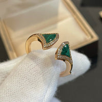 [Solara Jewelry]DREAM MALACHITE DIAMOND OPEN RING