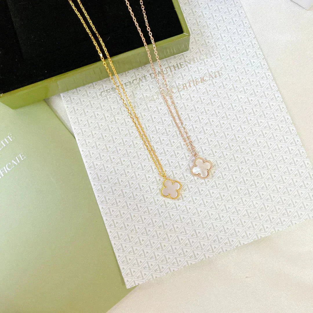 [Solara Jewelry]CLOVER MINI 9.5MM WHITE MOTHER-OF-PEARL NECKLACE