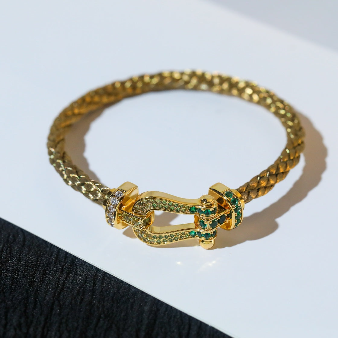 [Solara Jewelry]FORCE 10 GOLD GREEN DIAMOND PAVED