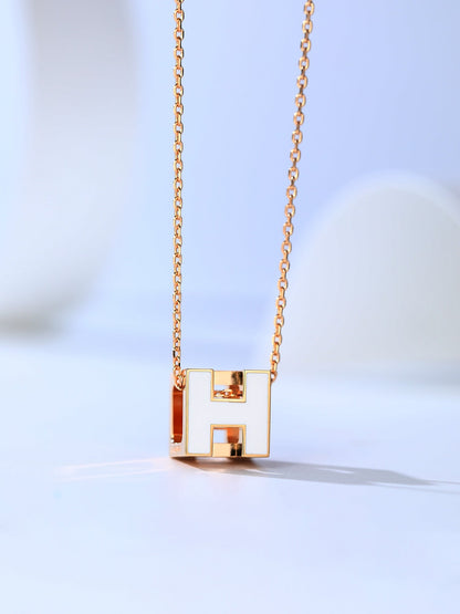 [Solara Jewelry]H CAGE PINK GOLD NECKLACE