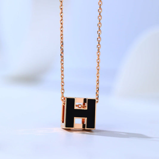 [Solara Jewelry]H CAGE PINK GOLD NECKLACE