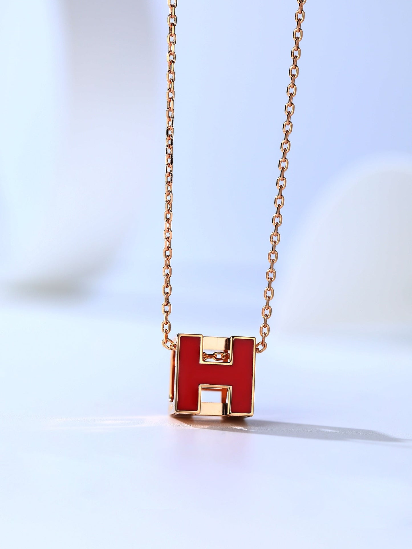 [Solara Jewelry]H CAGE PINK GOLD NECKLACE