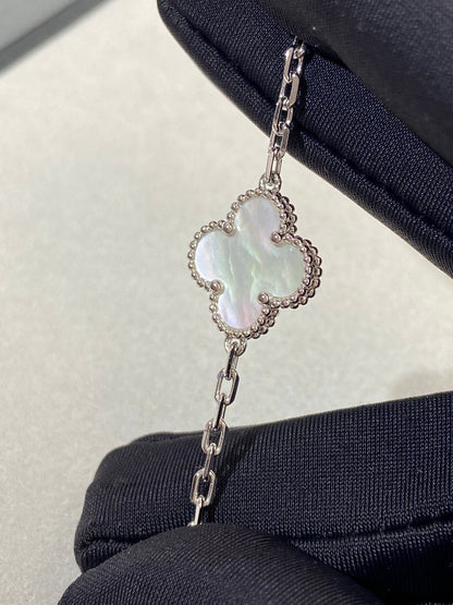 [Solara Jewelry]CLOVER SILVER MOP 5 MOTIF BRACELET