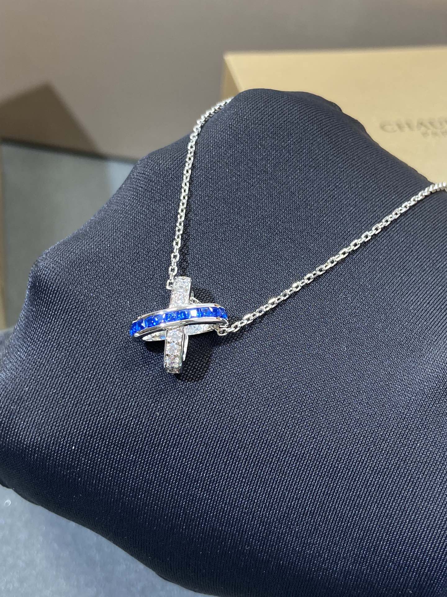 [Solara Jewelry]LIENS DIAMOND SILVER NECKLACE