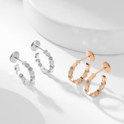 [Solara Jewelry]BEE LOVE DIAMOND HOOP EARRINGS