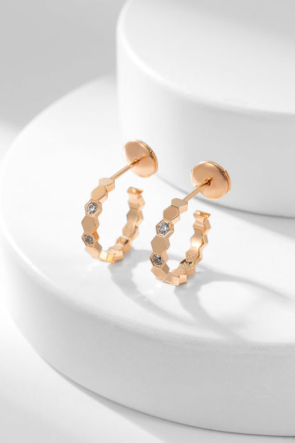 [Solara Jewelry]BEE LOVE DIAMOND HOOP EARRINGS