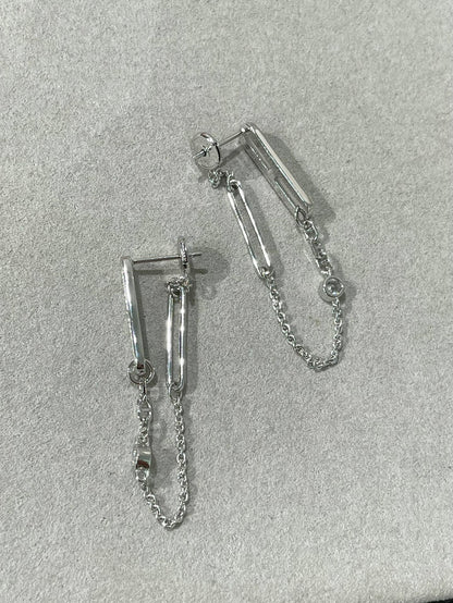 [Solara Jewelry]CHAINE CHAOS DIAMOND DROP EARRINGS