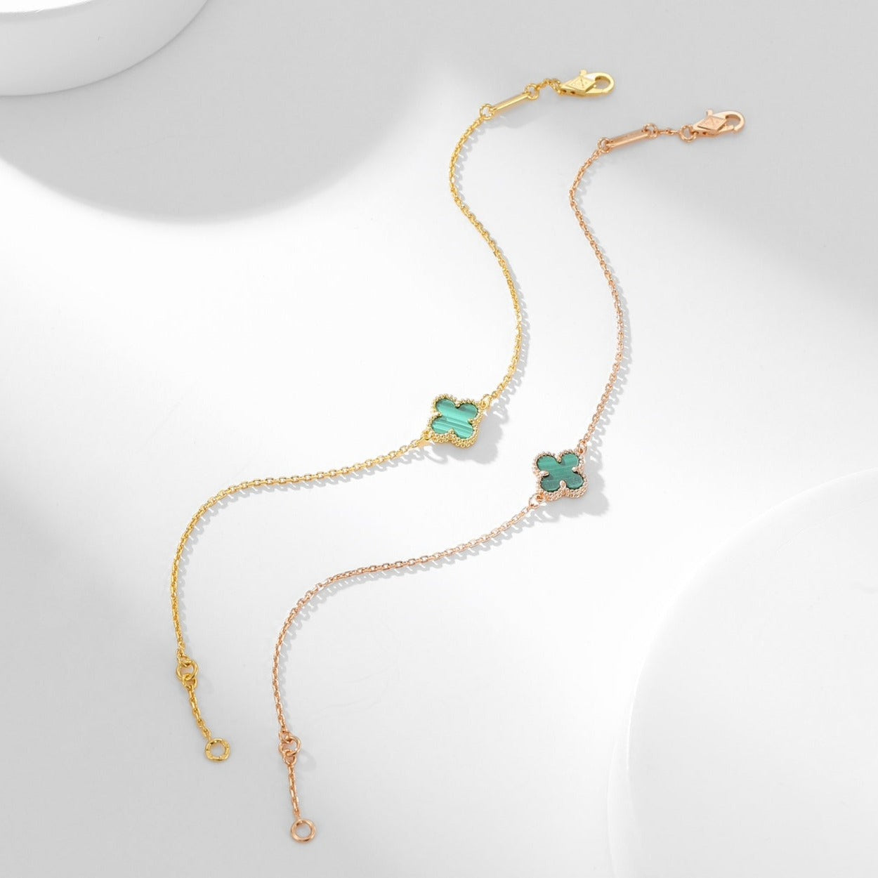 [Solara Jewelry]CLOVER BRACELET MALACHITE 1 MOTIF