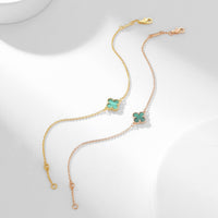 [Solara Jewelry]CLOVER BRACELET MALACHITE 1 MOTIF