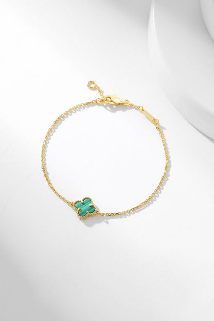 [Solara Jewelry]CLOVER BRACELET MALACHITE 1 MOTIF