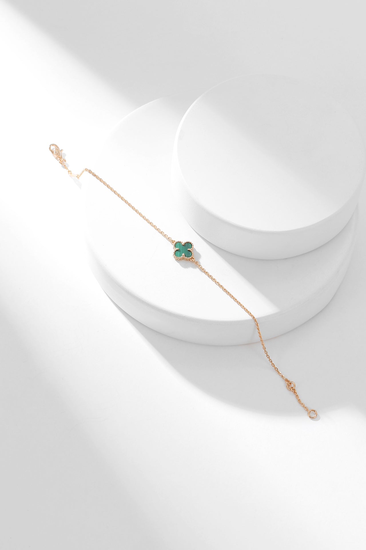 [Solara Jewelry]CLOVER BRACELET MALACHITE 1 MOTIF