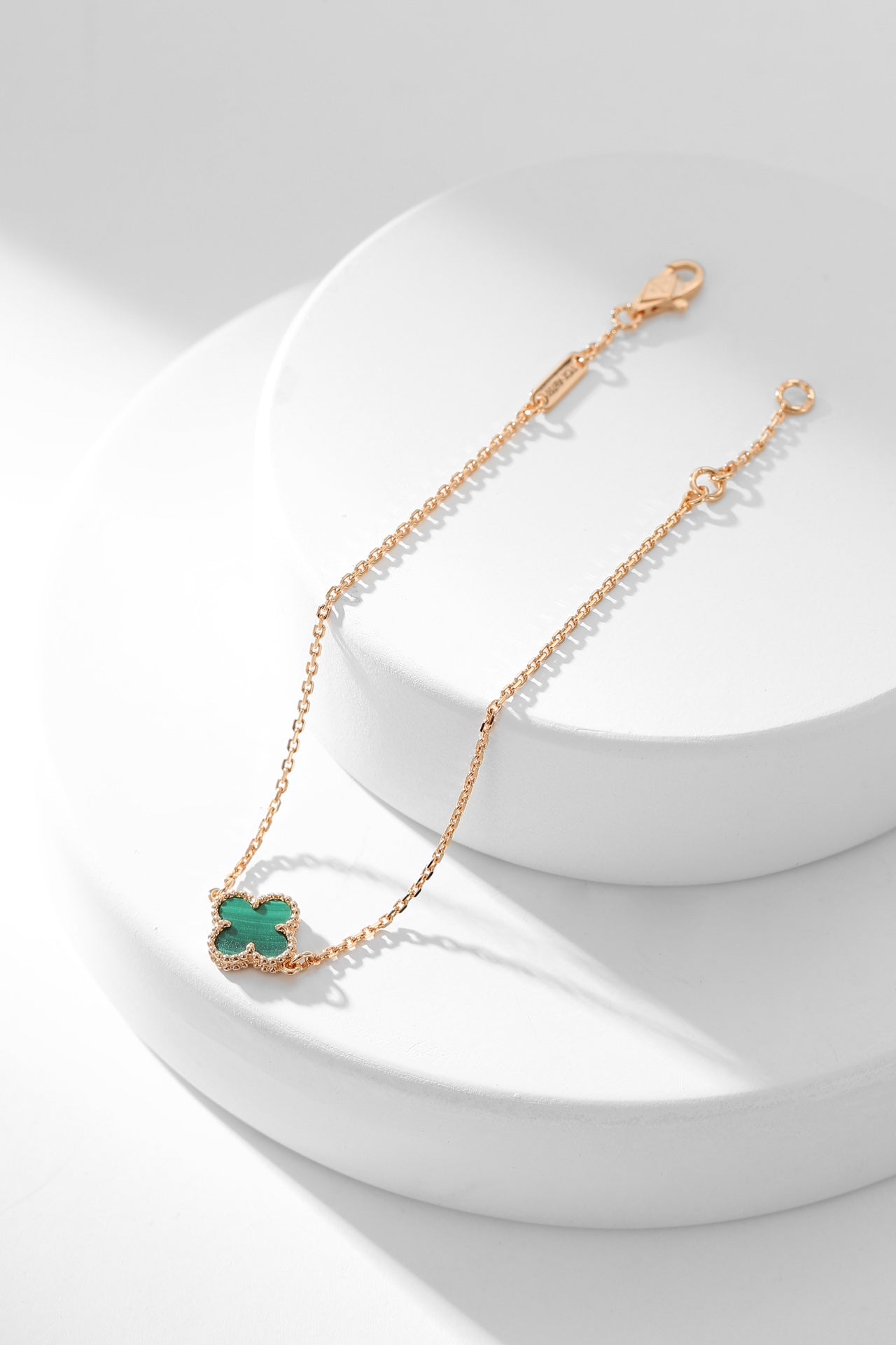 [Solara Jewelry]CLOVER BRACELET MALACHITE 1 MOTIF