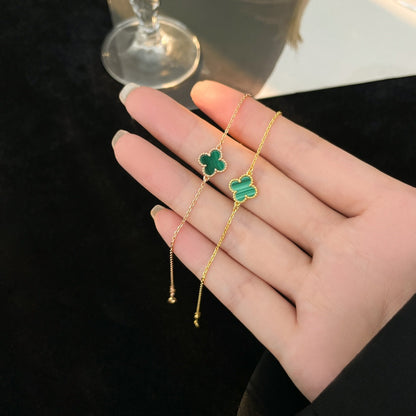 [Solara Jewelry]CLOVER BRACELET MALACHITE 1 MOTIF