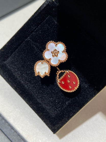 [Solara Jewelry]LUCKY 3 MOTIF ROSE GOLD RING