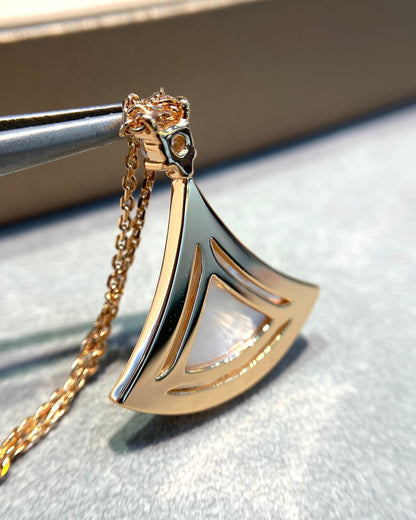 [Solara Jewelry]DREAM MOP DIAMOND PAVED PINK GOLD NECKLACE