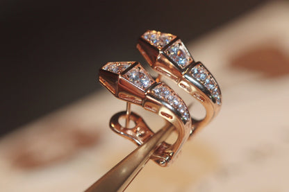 [Solara Jewelry]SERPENT PINK GOLD DIAMOND EARRINGS