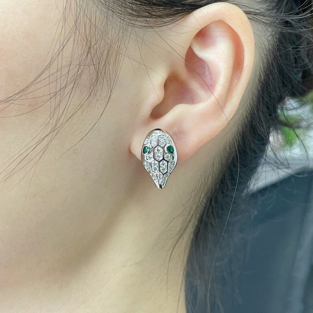 [Solara Jewelry]SERPENT DIAMOND STUD EARRINGS