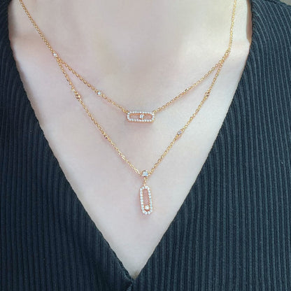 [Solara jewelry]MOVE 2 ROW DIAMOND NECKLACE