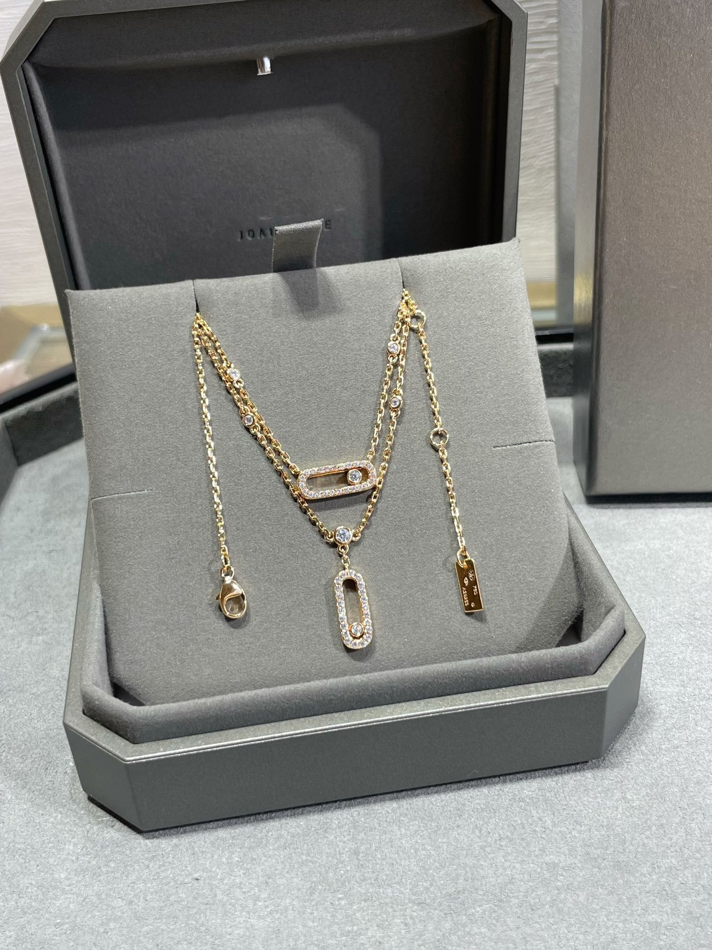 [Solara jewelry]MOVE 2 ROW DIAMOND NECKLACE