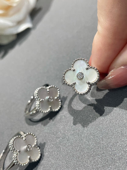 [Solara Jewelry]CLOVER SILVER MOP DIAMOND RING