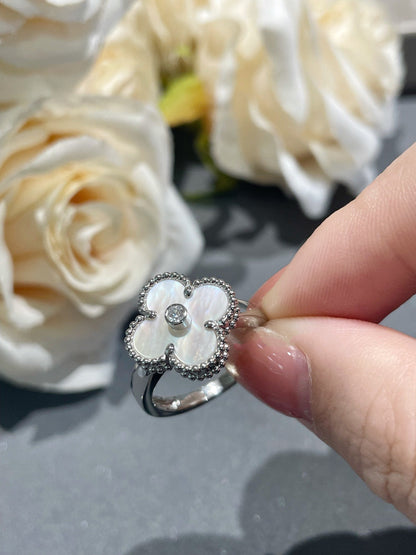 [Solara Jewelry]CLOVER SILVER MOP DIAMOND RING