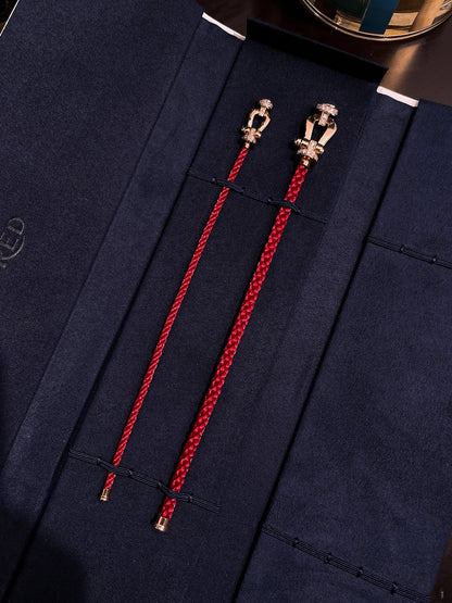 [Solara Jewelry]FORCE 10 HALF DIAMOND PINK GOLD RED CORDERI LARGE AND MEDIUM MODEL