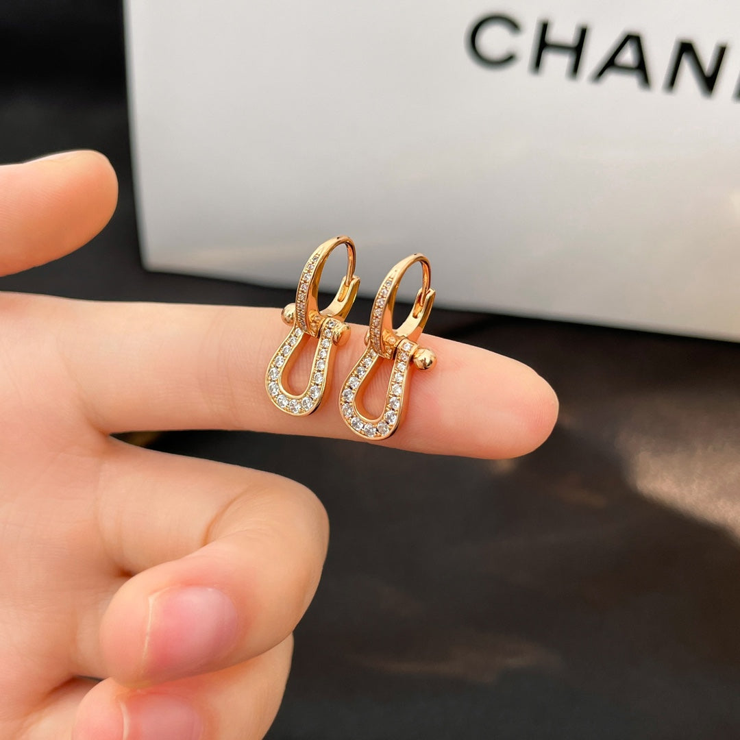 [Solara Jewelry]FORCE 10 FULL DIAMOND DROP EARRINGS MEDIUM MODEL