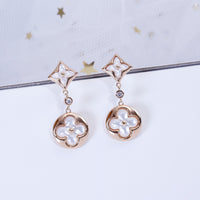 [Solara Jewelry]STAR AND SUN PINK GOLD MOP DROP EARRINGS