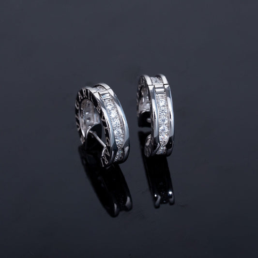 [Solara Jewelry]ZERO 1 MINI SILVER DIAMOND EARRINGS