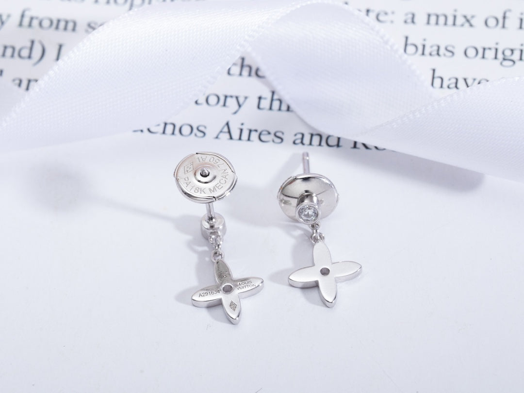[Solara Jewelry]VIDYLLE SILVER DIAMOND MINI DROP EARRINGS