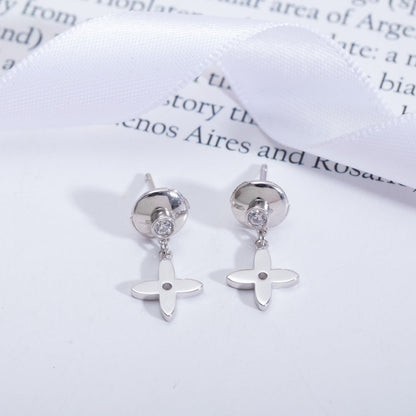 [Solara Jewelry]VIDYLLE SILVER DIAMOND MINI DROP EARRINGS