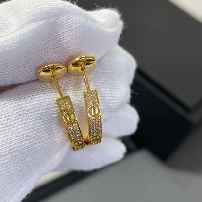 [Solara Jewelry]LOVE DIAMOND GOLD HOOP EARRINGS